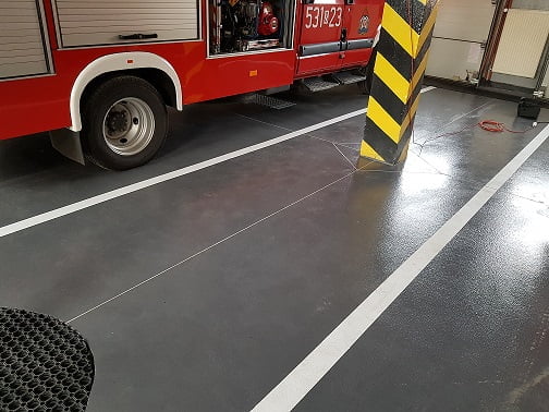 Posadzka żywiczna – Myszków, Straż Pożarna 2